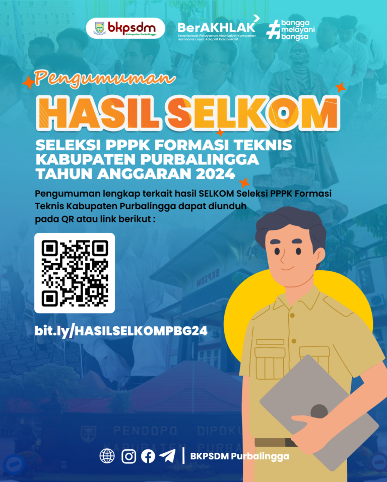 Hasil Seleksi Kompetensi Pengadaan Pegawai Pemerintah Dengan Perjanjian Kerja Tenaga Teknis Di Lingkungan Pemerintah Kabupaten Purbalingga Tahun Anggaran 2024